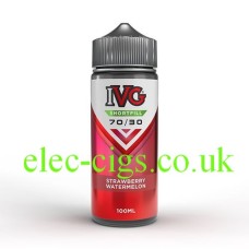 IVG 100ML E-Liquid Strawberry Watermelon The IVG 100ML Strawberry Watermelon bottle feels smooth and sturdy, with a glossy label that hints at juicy, summery sweetness and freshness.
