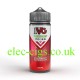 The IVG 100ML Strawberry Watermelon bottle feels smooth and sturdy, with a glossy label that hints at juicy, summery sweetness and freshness.