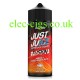 bottle with a very decorative, orange base label with the Just Juice 100ML E-Liquid Mango & Blood Orange on Ice in it