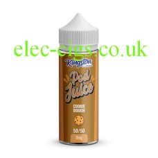 Kingston Pod Fill 100ML E-liquid 50-50 (VG/PG) Cookie Dough Gold labelled bottle containing the Kingston Pod Fill 100ML E-liquid 50-50 (VG/PG) Cookie Dough