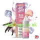 Image shows a box and bottle of Bar Nic-Salt Vanilla Rhubarb from Just Juice