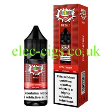 Image shows the bottle and box of the Joker Juice Nic-Salt Vape Fizzy Cherry
