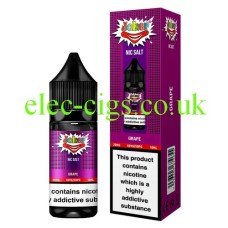 Image shows the bottle and box of the Joker Juice Nic-Salt Vape Grape