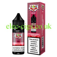 Image shows the bottle and box of the Joker Juice Nic-Salt Vape Strawberry Cherry Raspberry