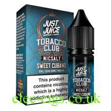 Just Juice Nic-Salt E-Liquid Tobacco Club Sweet Cubano