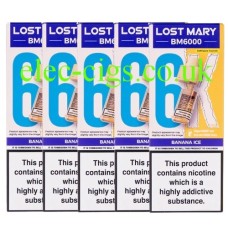 Banana Ice BM6000 Prefilled Pod + Refill by Lost Mary X 5