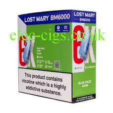 Blue Razz Gami BM6000 Prefilled Pod + Refill by Lost Mary X 5
