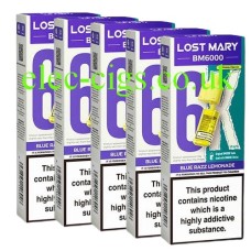 Blue Razz Lemonade BM6000 Prefilled Pod + Refill by Lost Mary X 5
