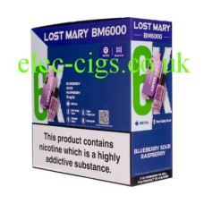 Blueberry Sour Raspberry BM6000 Prefilled Pod + Refill by Lost Mary X 5