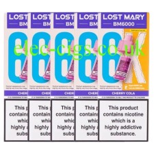 Cherry Cola BM6000 Prefilled Pod + Refill by Lost Mary X 5