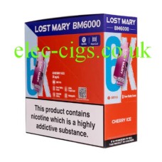 Cherry Ice BM6000 Prefilled Pod + Refill by Lost Mary X 5