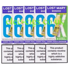 Cherry Peach Lemonade BM6000 Prefilled Pod + Refill by Lost Mary X 5