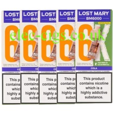 Cola BM6000 Prefilled Pod + Refill by Lost Mary X 5