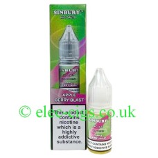 Sinbury Nic-Salts Apple Berry Blast is shown with bottle and box