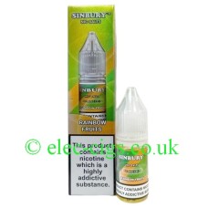 Sinbury Nic-Salts Rainbow Fruits is shown with bottle and box