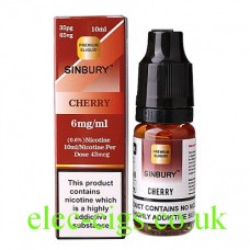 Image shows a bottle and box on a white background of Cherry 10 ML E-Liquid by iFresh