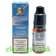 Image shows a bottle and box on a white background of Fruit Fizz 10 ML E-Liquid by iFresh