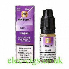 Image shows a bottle and box on a white background of Grape 10 ML E-Liquid by iFresh