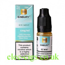 Image shows a bottle and box on a white background of Ice Mint 10 ML E-Liquid by iFresh