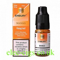 Image shows a bottle and box on a white background of Mango 10 ML E-Liquid by iFresh