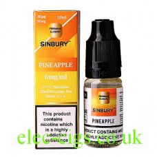 Image shows a bottle and box on a white background of Pineapple 10 ML E-Liquid by iFresh
