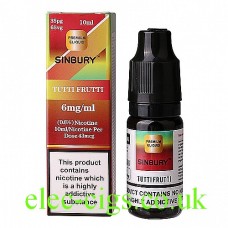 Image shows a bottle and box on a white background of Tutti Frutti 10 ML E-Liquid by iFresh