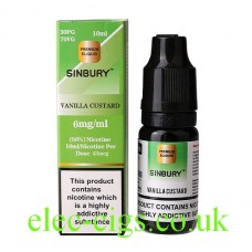Image shows a bottle and box on a white background of Vanilla Custard 10 ML E-Liquid by iFresh