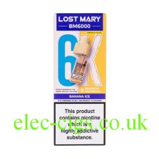 Banana Ice BM6000 Prefilled Pod + Refill by Lost Mary X 5