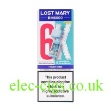 Fresh Mint BM6000 Prefilled Pod + Refill by Lost Mary