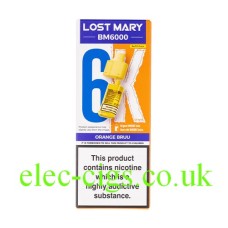 Orange Bruu BM6000 Prefilled Pod + Refill by Lost Mary