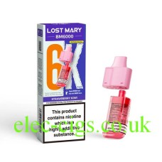 Strawberry Kiwi BM6000 Prefilled Pod + Refill by Lost Mary