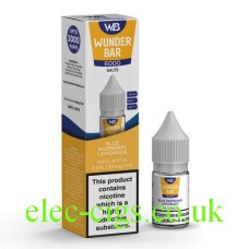 Images show the box and bottle containing the Blue Raspberry Lemonade Nic-Salt E-Liquid in Wunder Bar 6000 Range