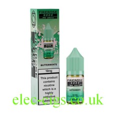 Image show the Buttermints 10ML Nic-Salt E-liquid by FireRose 5000, including its box on a white background