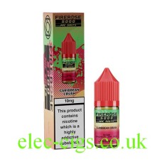 Image show the Caribbean Crush 10ML Nic-Salt E-liquid by FireRose 5000, including its box on a white background
