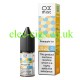 Image shows the bottle and the box containing the Ox Mist 10ML Nicotine Salt E-Liquid Pineapple Ice