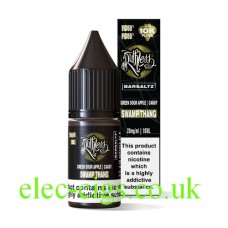 Image shows the bottle containing Ruthless Bar Saltz Black Label 10ML Swamp Thang