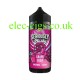 Black bottle with pink and purple label containing the Doozy Seriously Slushy E-Liquid 100ML Grape Soda