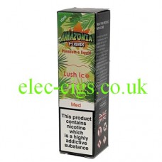 image shows a box of Amazonia 10 ML E-Liquid: Lush Ice