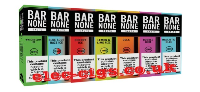 This shows some of the Bar None Nicotine Salts 10ML X 2