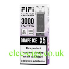 FIFI Crystal 3000 Puff Vaping System Pod Pack (600Puff x 5) Grape Ice
