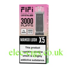 FIFI Crystal 3000 Puff Vaping System Pod Pack (600Puff x 5) Mango Lush