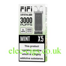 FIFI Crystal 3000 Puff Vaping System Pod Pack (600Puff x 5) Mint