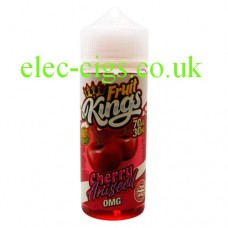 image shows a bottle of cherry Aniseed 100ML E-Liquid from the Fruit Kings Range 