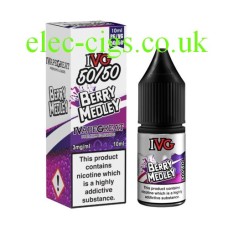 Image show the bottle and box containing the IVG Berry Medley 10 ML E-Liquid