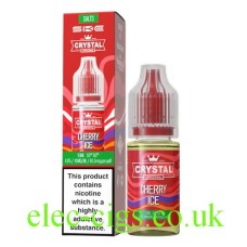 Image shows the box and bottle containing SKE Crystal Nic-Salt E-Liquid Cherry Ice