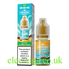 Image shows the box and bottle containing SKE Crystal Nic-Salt E-Liquid Pineapple Ice