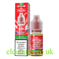 Image shows the box and bottle containing SKE Crystal Nic-Salt E-Liquid Watermelon Strawberry