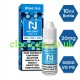 Image shows a bottle and a box of Blue Ice Nicotine Salt by Nicohit