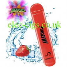 Image shows Amazonia 600 Puff Disposable E-Cigarette Bar: Strawberry Ice