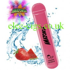 Image shows Amazonia 600 Puff Disposable E-Cigarette Bar: Strawberry Watermelon